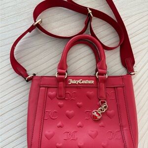 Juicy Couture Red Heart Embossed Crossbody Bag
